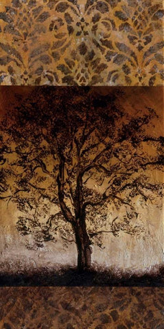 Oak Tree I Black Ornate Wood Framed Art Print with Double Matting by Kelly, Lynn