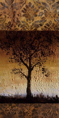 Oak Tree II Black Ornate Wood Framed Art Print with Double Matting by Kelly, Lynn