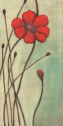 Eclat Rouge White Modern Wood Framed Art Print with Double Matting by Codo, Ella