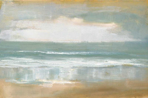 Shoreline White Modern Wood Framed Art Print with Double Matting by Gold, Caroline