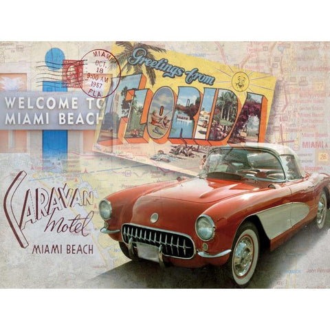 Road Trip II Black Modern Wood Framed Art Print by Mallett, Keith