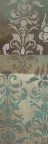 Brocade Inspirations I White Modern Wood Framed Art Print with Double Matting by Eve