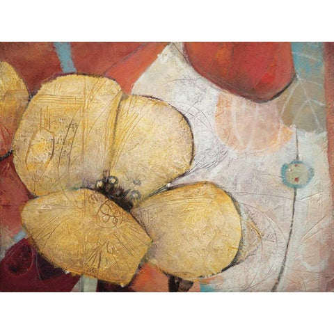 Full Blossom II White Modern Wood Framed Art Print by Li-Leger, Don