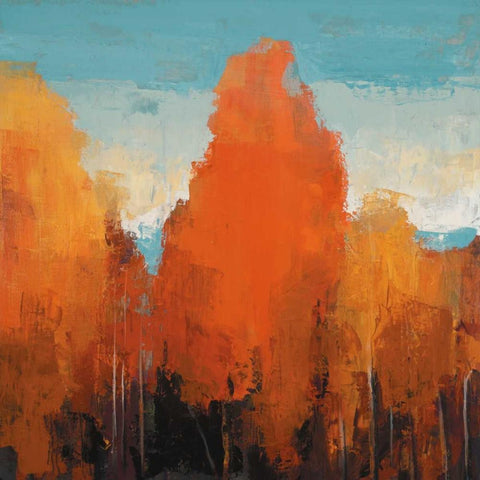 The Maples II Black Modern Wood Framed Art Print with Double Matting by Colbert , Peter