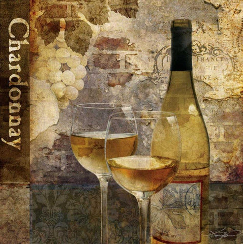 Chardonnay White Modern Wood Framed Art Print with Double Matting by Mallett, Keith