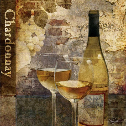 Chardonnay Gold Ornate Wood Framed Art Print with Double Matting by Mallett, Keith