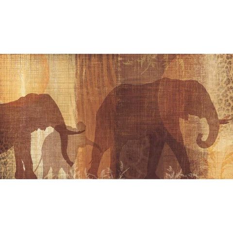 Safari Silhouette IV Gold Ornate Wood Framed Art Print with Double Matting by Venter, Tandi