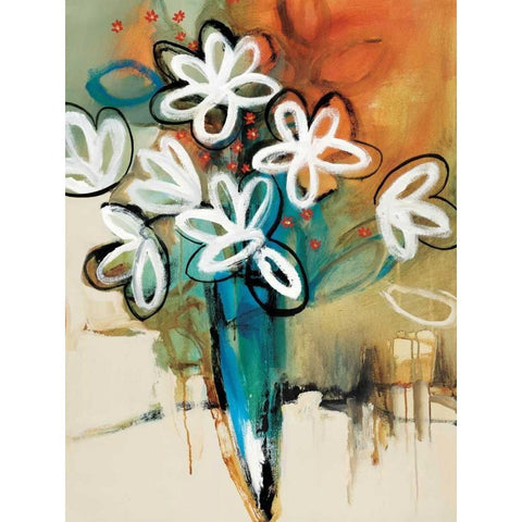 Floral and Still Life Trance I Black Modern Wood Framed Art Print with Double Matting by Barnes, Natasha