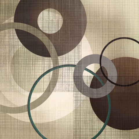 Hoops n Loops I Black Modern Wood Framed Art Print with Double Matting by Venter, Tandi