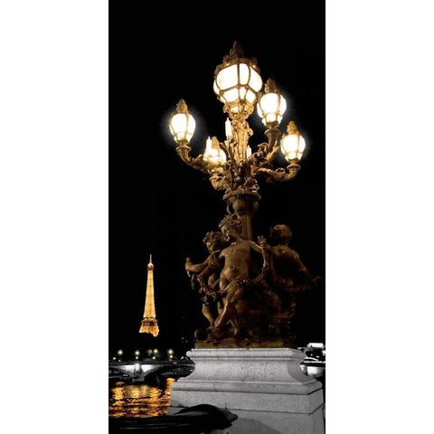 Paris Nights II Gold Ornate Wood Framed Art Print with Double Matting by Maihara, Jeff