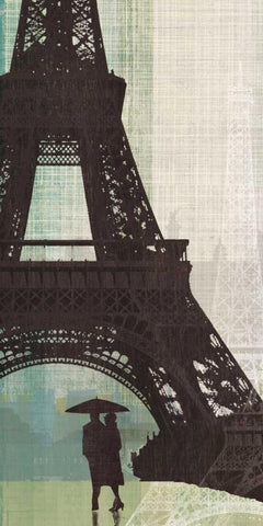 Eiffel Tower I Black Ornate Wood Framed Art Print with Double Matting by Venter, Tandi