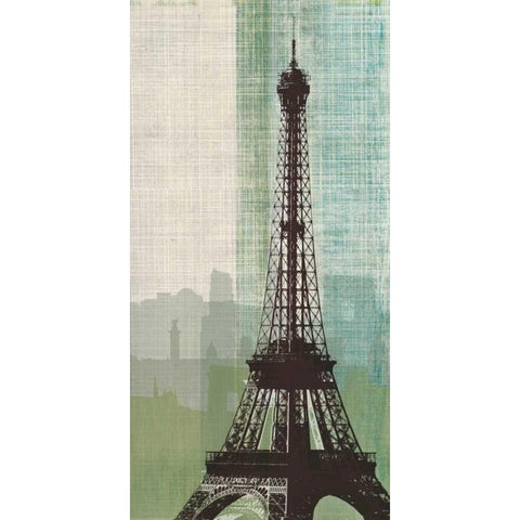 Eiffel Tower II Black Modern Wood Framed Art Print with Double Matting by Venter, Tandi