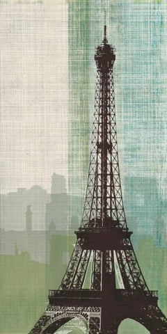 Eiffel Tower II Black Ornate Wood Framed Art Print with Double Matting by Venter, Tandi