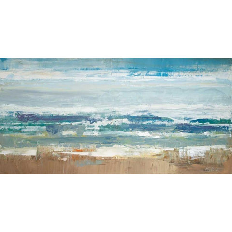 Pastel Waves Gold Ornate Wood Framed Art Print with Double Matting by Colbert , Peter