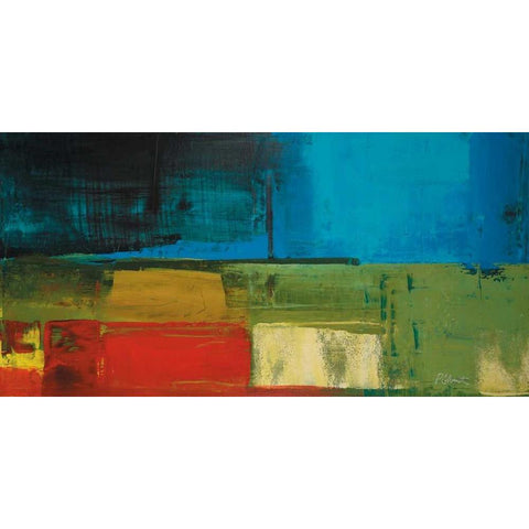 Segments Black Modern Wood Framed Art Print with Double Matting by Colbert , Peter