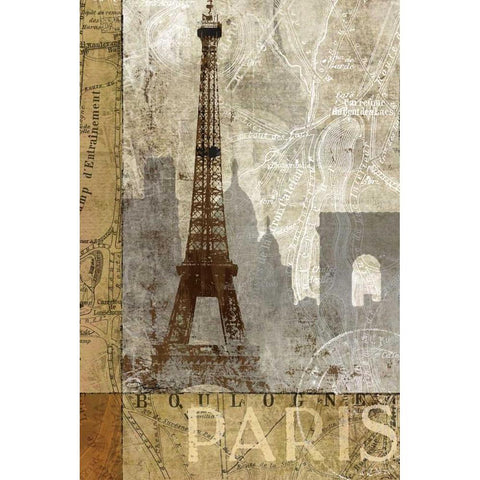 April in Paris White Modern Wood Framed Art Print by Mallett, Keith