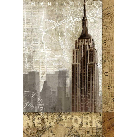 Autumn in New York White Modern Wood Framed Art Print by Mallett, Keith