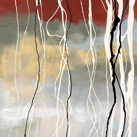 Silver Birch I  Black Modern Wood Framed Art Print with Double Matting by Maitland, Laurie