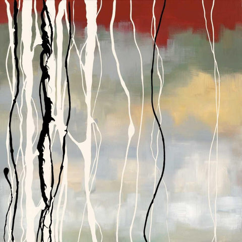 Silver Birch II White Modern Wood Framed Art Print with Double Matting by Maitland, Laurie