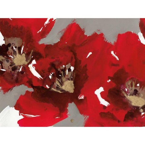 Red Poppy Forest I Black Modern Wood Framed Art Print by Barnes, Natasha