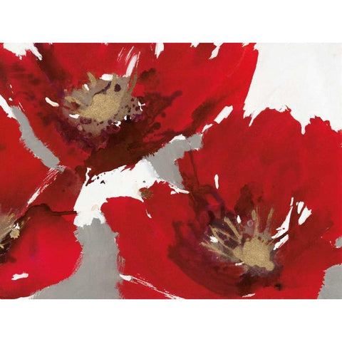 Red Poppy Forrest II  Black Modern Wood Framed Art Print by Barnes, Natasha
