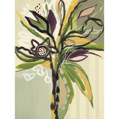 Serene Floral I Gold Ornate Wood Framed Art Print with Double Matting by Maritz, Angela