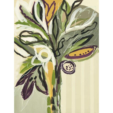 Serene Floral II Black Modern Wood Framed Art Print with Double Matting by Maritz, Angela