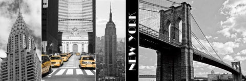 A Glimpse of NY White Modern Wood Framed Art Print with Double Matting by Maihara, Jeff