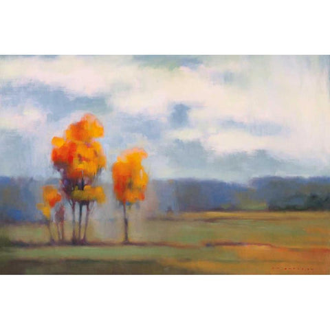 Autumn Group Gold Ornate Wood Framed Art Print with Double Matting by Anderson, Paul