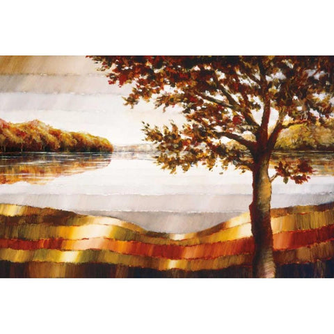 Lake Mamry Black Modern Wood Framed Art Print by Burdy, Zenon