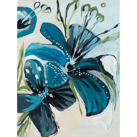 Flowers of Azure I Gold Ornate Wood Framed Art Print with Double Matting by Maritz, Angela