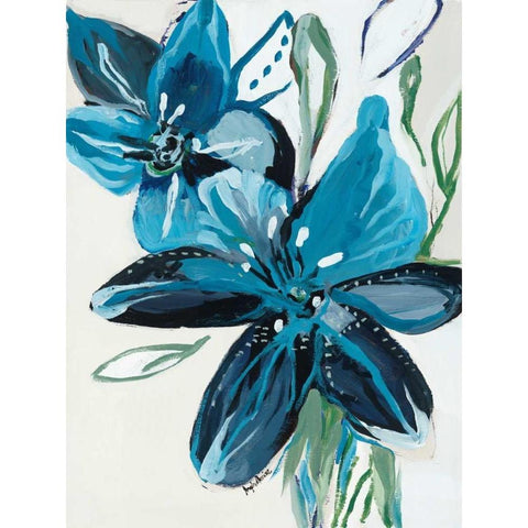 Flowers of Azure II Black Modern Wood Framed Art Print by Maritz, Angela