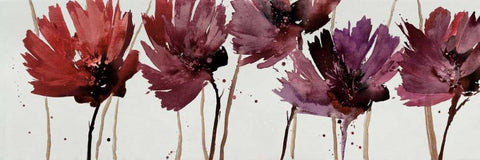 Blushing Blooms Black Ornate Wood Framed Art Print with Double Matting by Barnes, Natasha