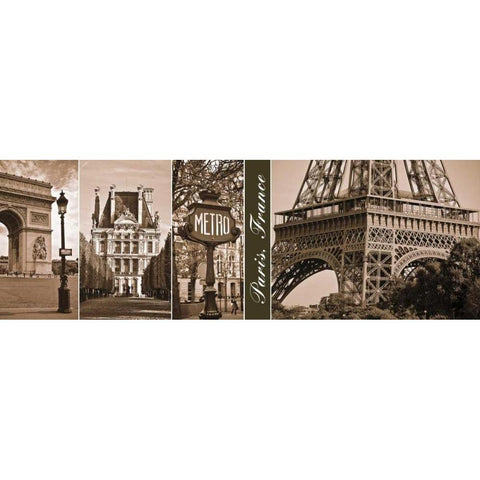 A Glimpse of Paris  Gold Ornate Wood Framed Art Print with Double Matting by Maihara, Jeff