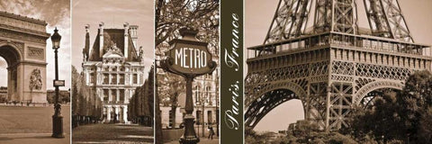 A Glimpse of Paris  White Modern Wood Framed Art Print with Double Matting by Maihara, Jeff