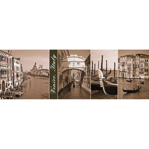 A Glimpse of Venice Black Modern Wood Framed Art Print with Double Matting by Maihara, Jeff