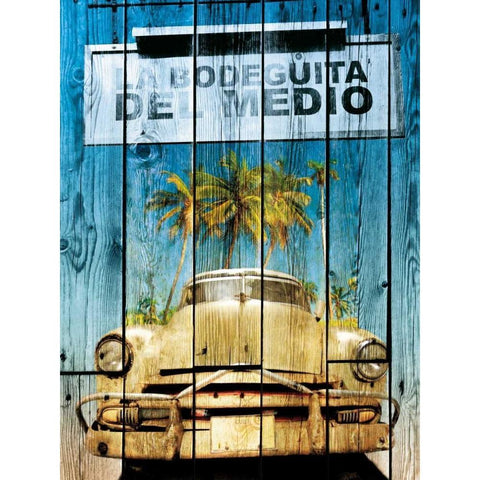 La Bodeguita  Black Modern Wood Framed Art Print with Double Matting by Sola, Bresso