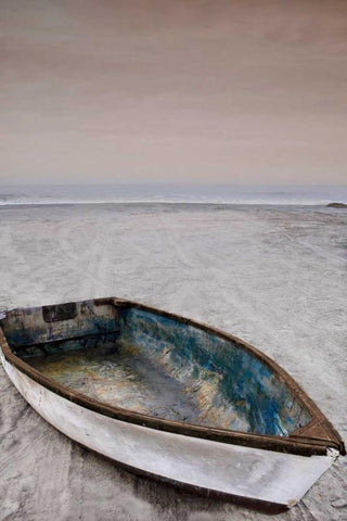 Dorymans Boat Black Ornate Wood Framed Art Print with Double Matting by Cahill, Michael