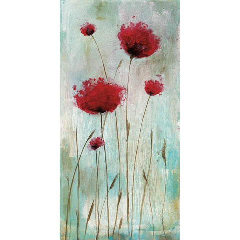 Splash Poppies I White Modern Wood Framed Art Print by Brink, Catherine
