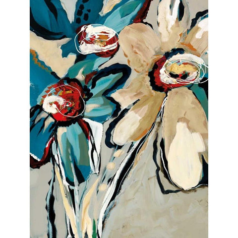 Blooming Blue II White Modern Wood Framed Art Print by Maritz, Angela