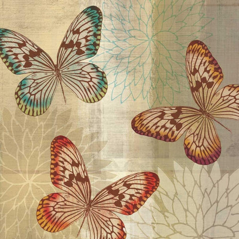 Tropical Butterflies II Gold Ornate Wood Framed Art Print with Double Matting by Venter, Tandi