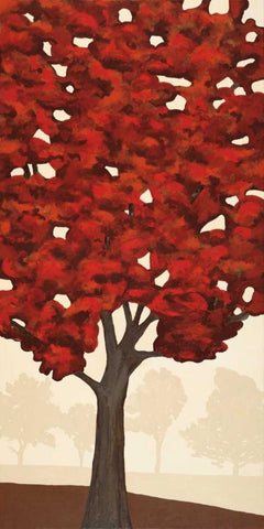 Autumns Glory I White Modern Wood Framed Art Print with Double Matting by Anderson, Jocelyn