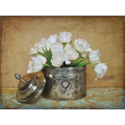 Vintage Tulips II Black Modern Wood Framed Art Print by Atria, Cristin