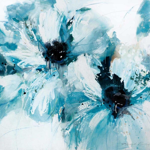Blue Crush I White Modern Wood Framed Art Print by Barnes, Natasha