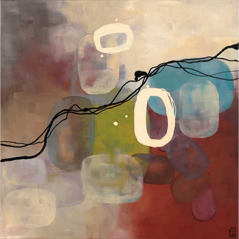 Spring Retrospective Black Modern Wood Framed Art Print by Maitland, Laurie