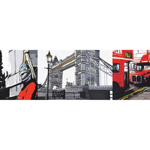 London Black Modern Wood Framed Art Print with Double Matting by Fairbrother, Jo