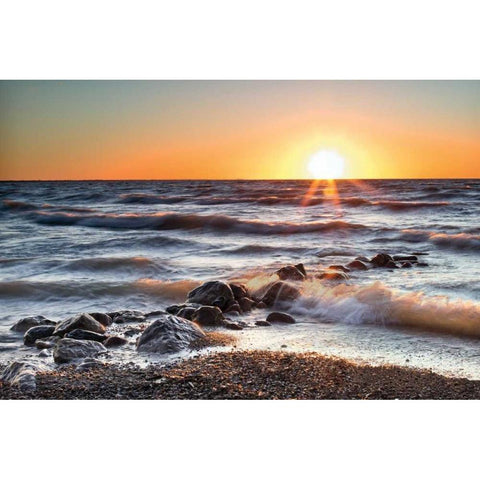 Sunset at Blue Point Black Modern Wood Framed Art Print by Bellyk, Daniel J.