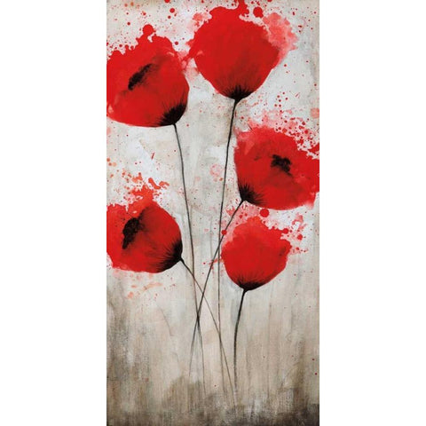 Luminous Crimson I Gold Ornate Wood Framed Art Print with Double Matting by Brink, Catherine