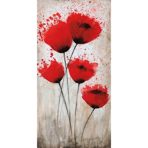 Luminous Crimson II White Modern Wood Framed Art Print by Brink, Catherine