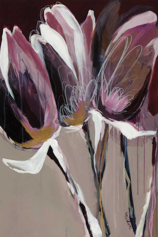 Aubergine Splendor I White Modern Wood Framed Art Print with Double Matting by Maritz, Angela